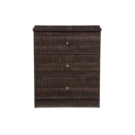 Baxton Studio Decon Espresso Brown Wood 3-Drawer Storage Chest 119-6495